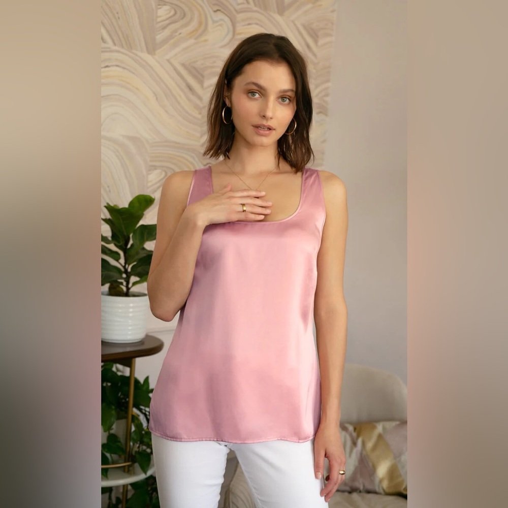 Ravella | Fiora Silk Tank | Peony Pink | Small (size 4)